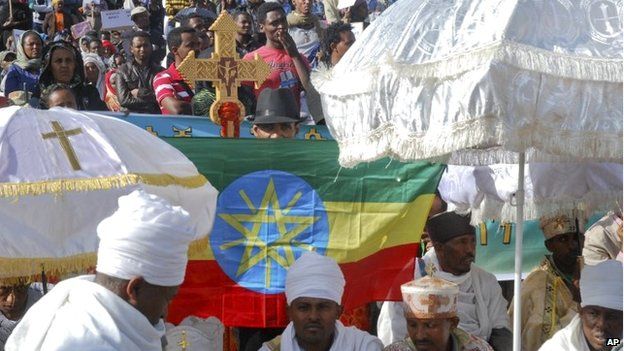 Orthodox Christians at the Addis Ababa rally in Ethiopia - Wednesday 22 April 2015