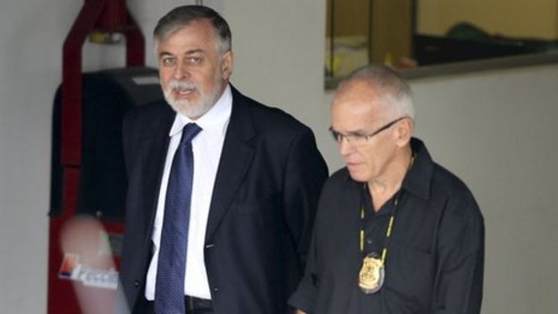 Former supply director of Petrobras Paulo Roberto Costa (left)