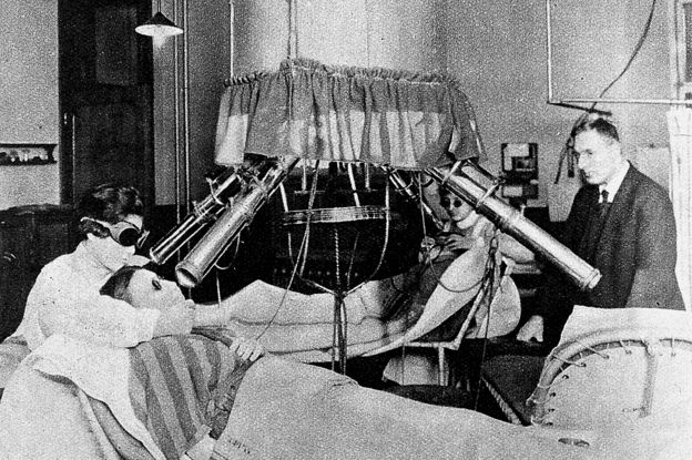 Finsen lamp treatment, 1925