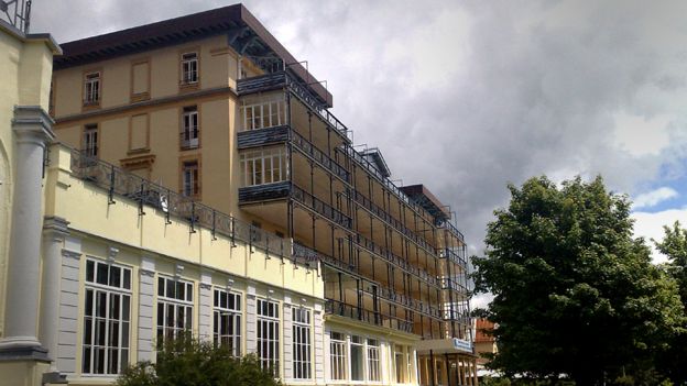 Building that used to house Auguste Rollier's sanatorium in Leysin, Switzerland
