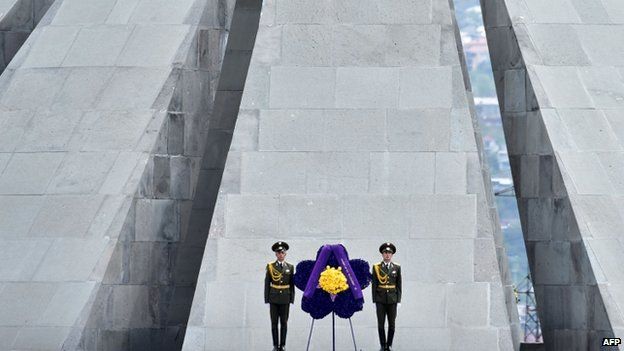 Ceremonies at the Tsitsernakaberd Memorial in Yerevan, 24 April