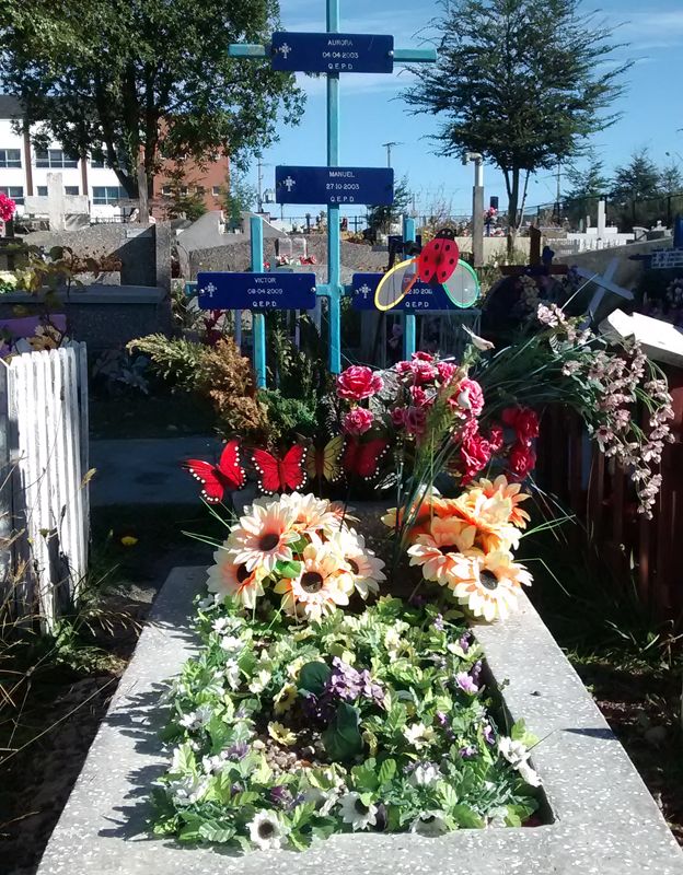 Grave where Aurora, Manuel, Victor and Cristobal are buried