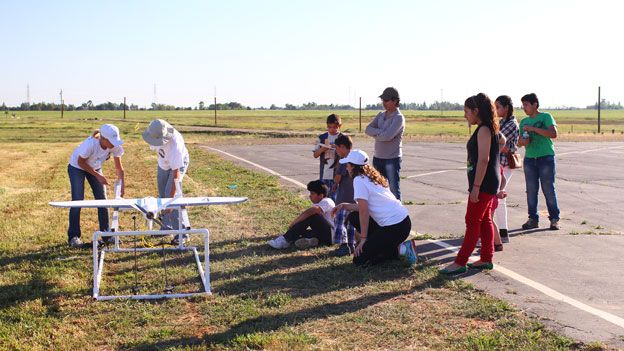 Children watching on the airfield