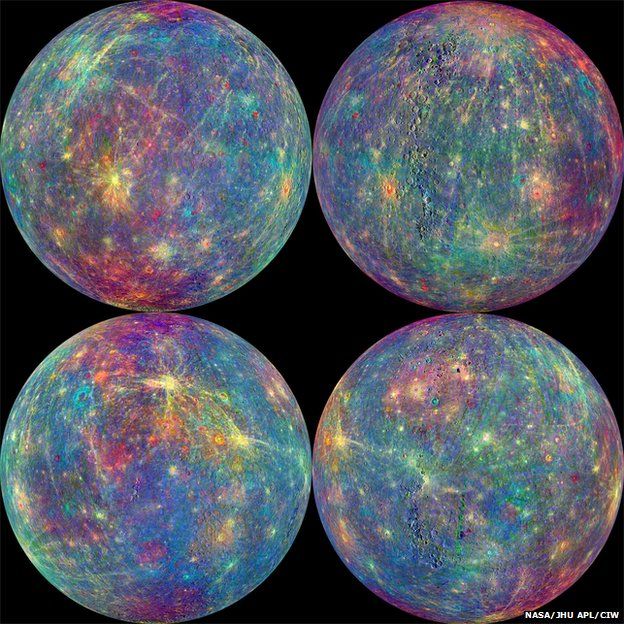 coloured maps of Mercury