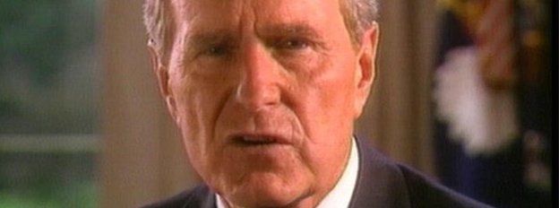 Former US President George W. Bush speaking in 1992