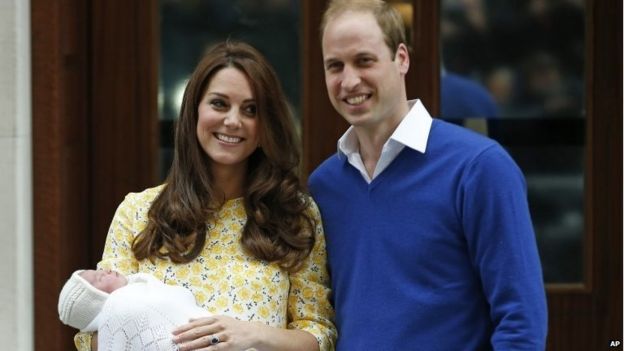 Duke and Duchess of Cambridge with their newborn daughter