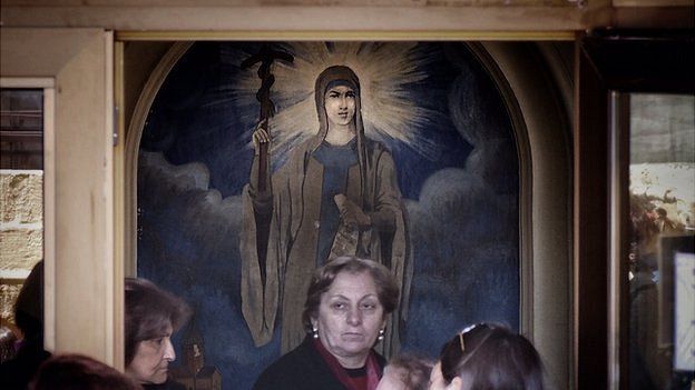 Religious iconography in a school in Tbilisi