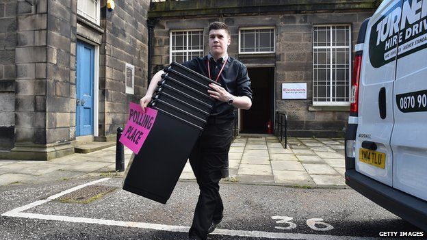 Ballot boxes were loaded up in Edinburgh ahead of the count