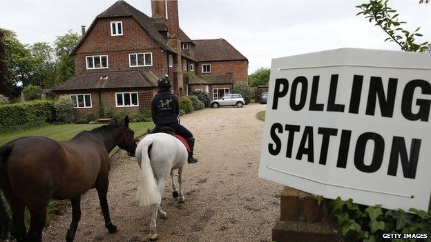Voter arrives on horse at polling station