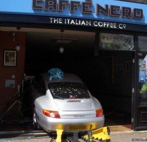 Porsche in coffee shop
