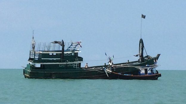 Trawler with mostly Rohingya migrants stranded at sea