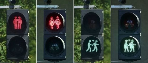 Vienna's gay-themed traffic lights
