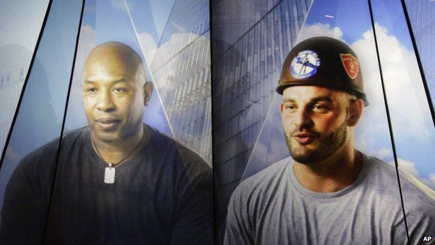 A video screen called Voices is shown at the entrance to One World Observatory, Wednesday, May 20, 2015, in New York