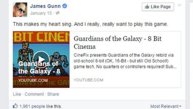 James Gunn Facebook post