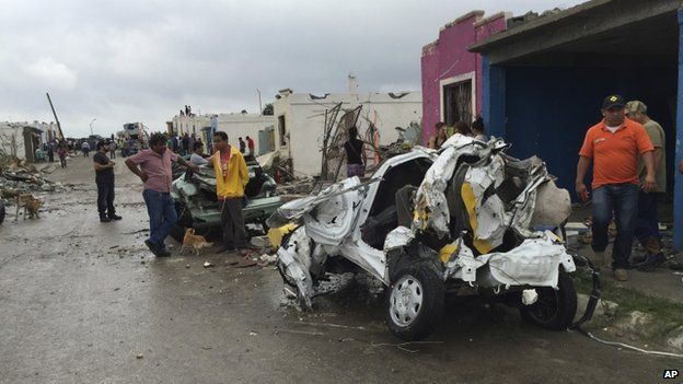 Damage in Ciudad Acuna. 25 May 2015