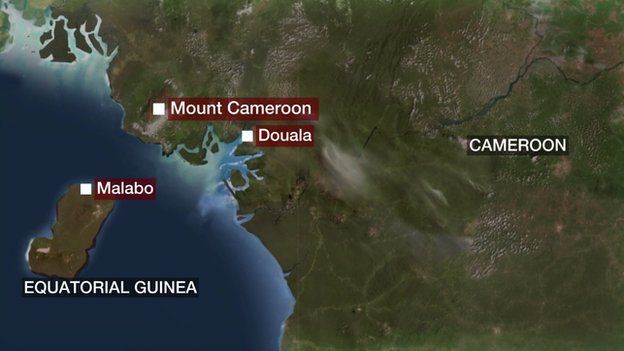 Map of Cameroon and Equatorial Guinea