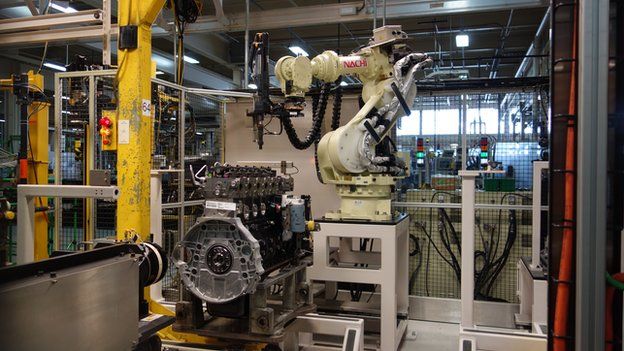 Robotic arm in Cummins plant