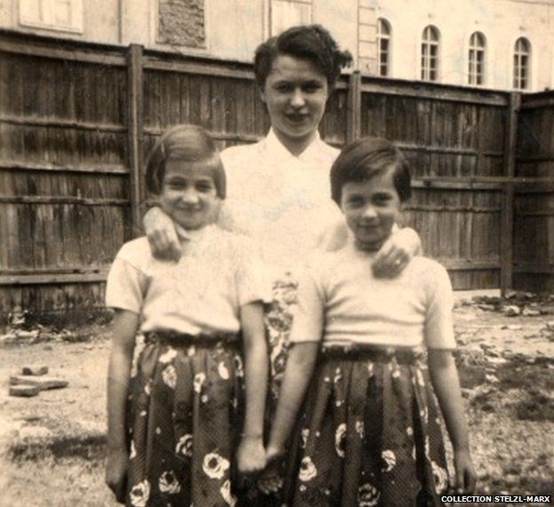 Gitta Rupp (front right) with her mother Paula and her older sister Pauli. Picture taken circa 1955