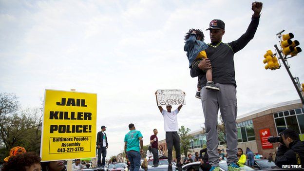 Protestors in Baltimore