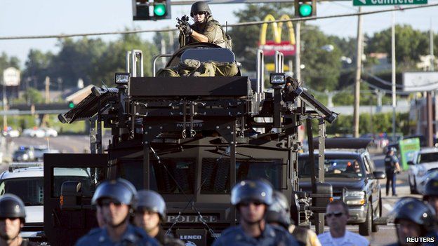 Military equipment used by police in Ferguson