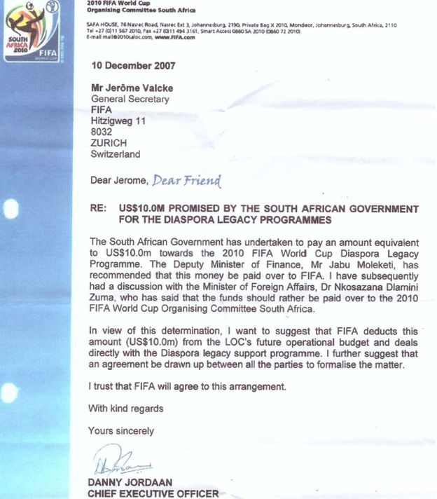 Fifa crisis: 'Ex-President Mbeki approved South Africa's $10m' 5 Letter