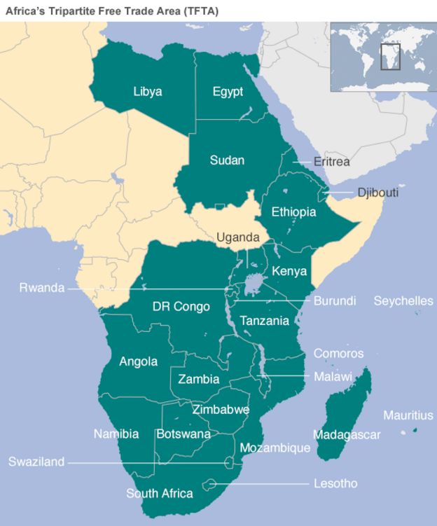 Map: Afrrica's TFTA zone