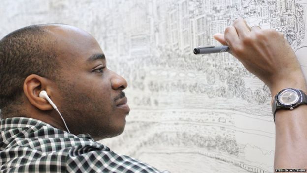 Stephen Wiltshire draws Singapore