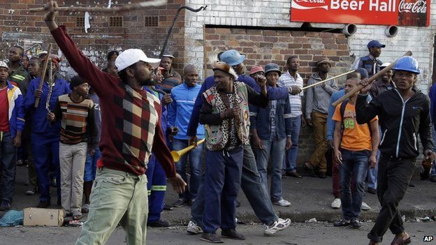 Anti-immigrant protesters in South Africa