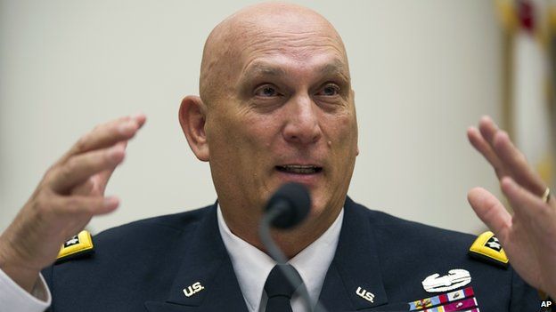 Gen Raymond Odierno, shown talking to people in 2013