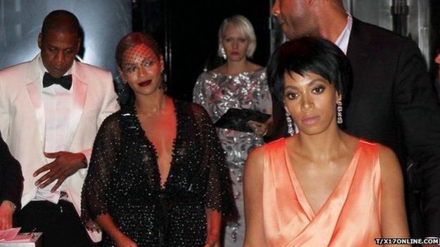 Jay Z, Beyonce and Solange Knowles