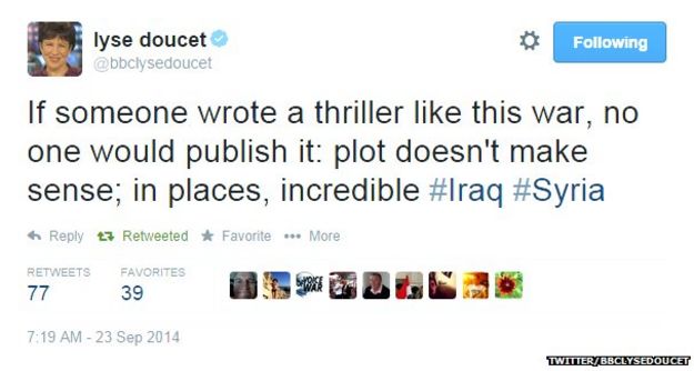 BBC Chief International Correspondent Lyse Doucet on Twitter