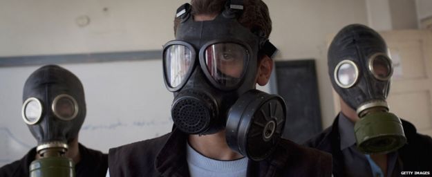 Syrians in masks