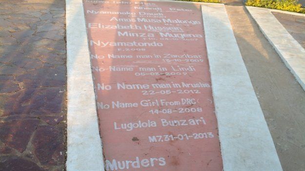 A memorial in Tanzania for people with albinism who have been killed (December 2014)