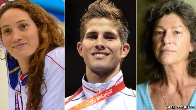 Camille Muffat, Alexis Vastine and Florence Arthaud