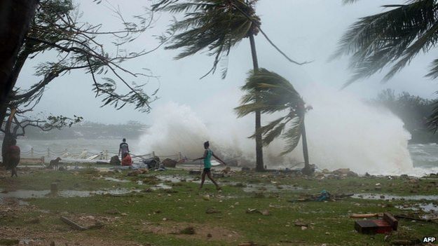 Cyclone Pam batters Port Vila, Vanuatu. 14 March 2015