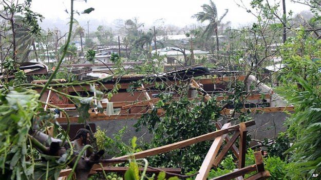 Storm damage in Port Vila, Vanuatu. 14 March 2015