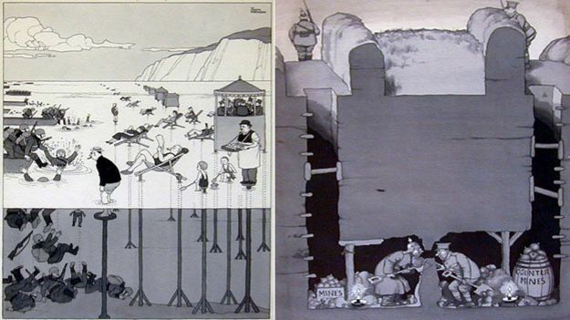 Two cartoons by William Heath Robinson