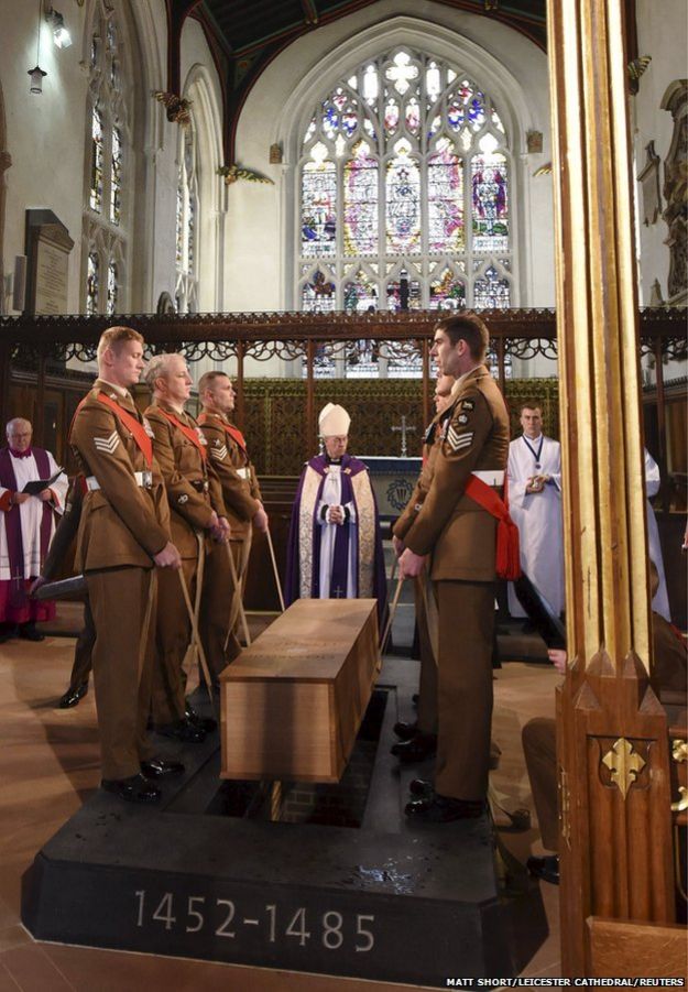 The Archbishop of Canterbury, The Most Rev Justin Welby, presides over the reburial of King Richard III