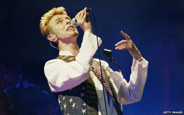 David Bowie performing in 1997