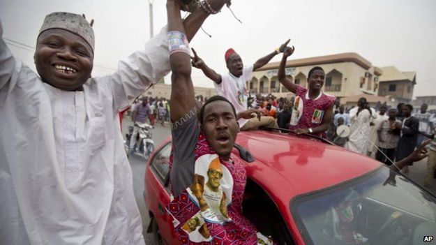 Nigerians celebrate in Kano, 31 March