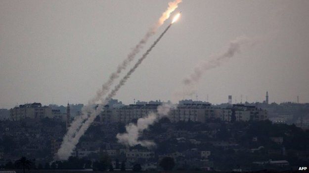 Rockets launched from the Gaza Strip towards Israel (11 July 2014)
