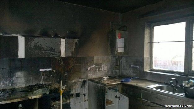 The burnt kitchen in Peckham