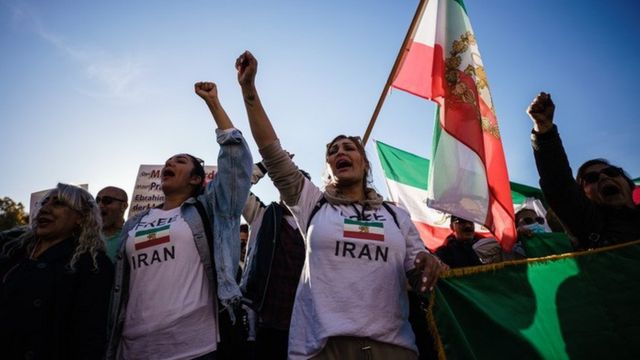 مظاهرة في برلين دعما للحراك الإيراني
