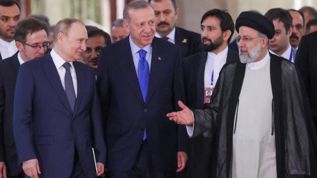 رئيسي وأردوغان وبوتين