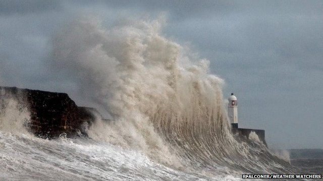 Strong waves lash the coastline