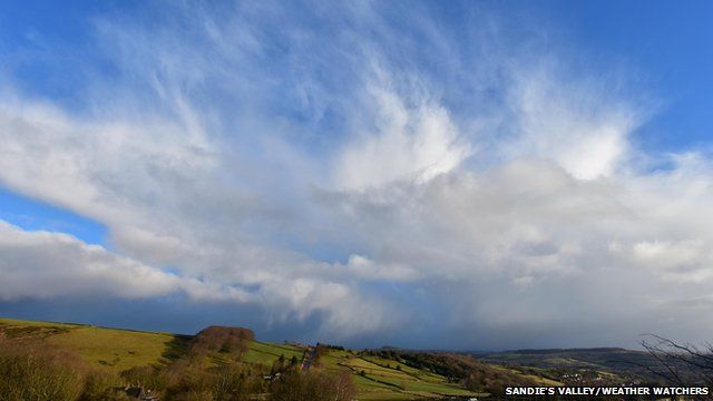 Storm cloud over country landscape
