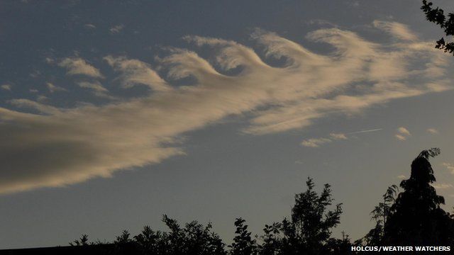 Wave like clouds in the sky