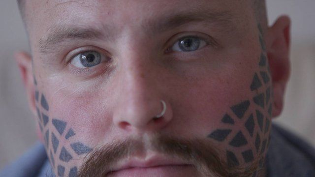 <b>Sean Green</b> has had a facial tattoo for three years - _86145483_12079833_1634590500128855_269193146712028545_o