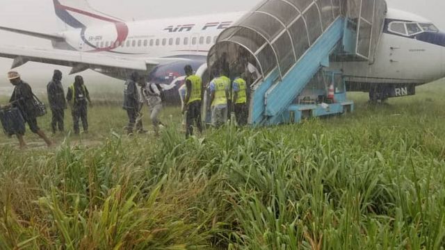 Air Peace Plane Speed Pass Runway Land For Grass BBC News Pidgin