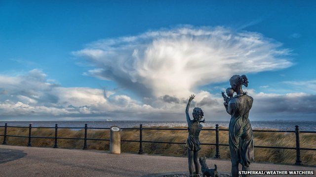 Storm cloud over water